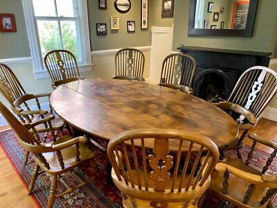 Windsor English dining room table and 8 chairs used | eBay | eBay US