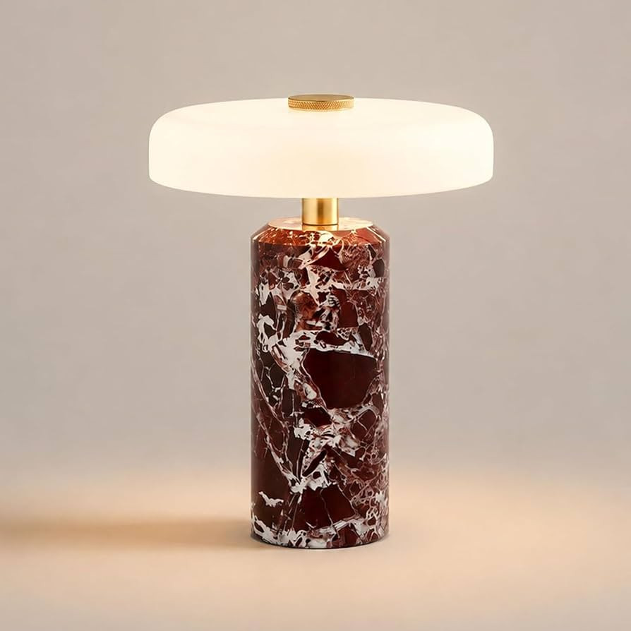 Marble Table Lamp, Rechargeable Touch Marble Luxury Stone Bedside Lamp, Cordless Dimmable LED Hom... | Amazon (UK)