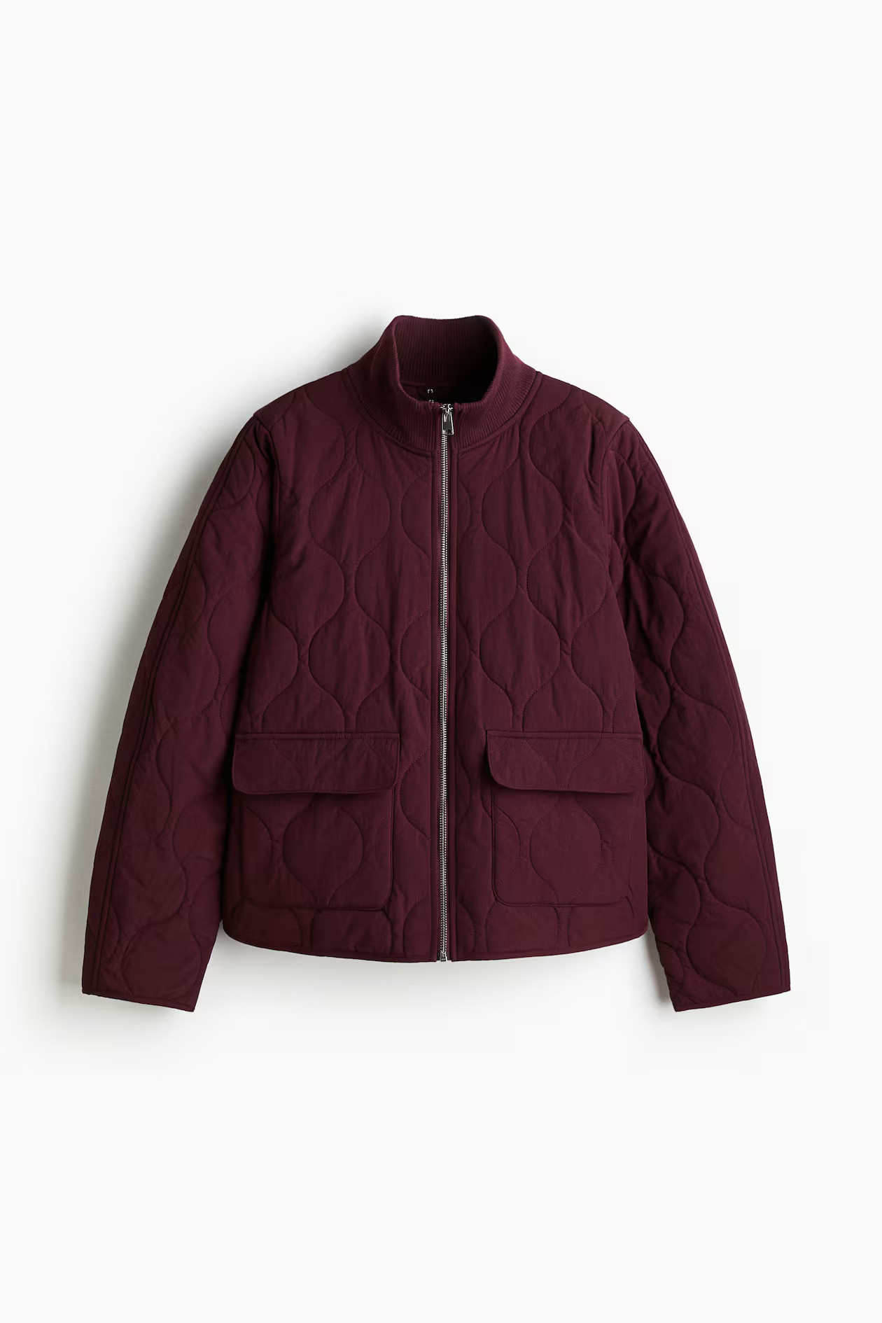 Oversized quilted jacket - Burgundy - Ladies | H&M GB | H&M (UK, MY, IN, SG, PH, TW, HK)