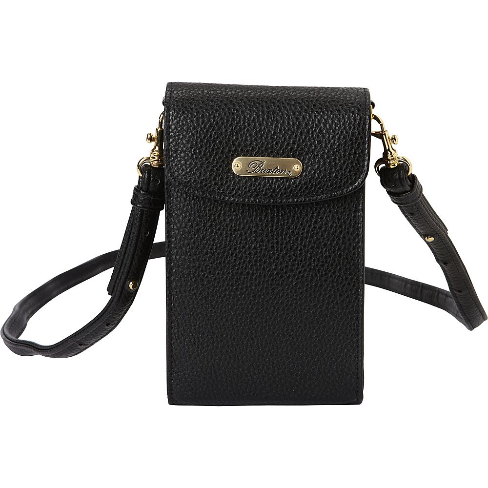 Buxton Pebble Cell Phone Crossbody Black - Buxton Manmade Handbags | eBags