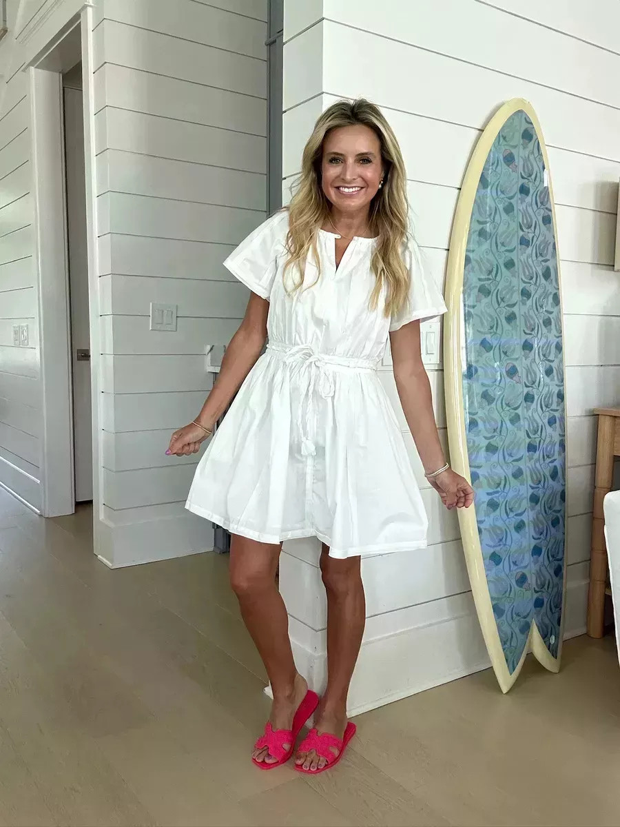 Love a chic little white dress moment—it's THAT good. Styled mine with the cutest pink sandals for spring vibes, but heels or sneaks would be fab too! Wearing a size small. Grab 15% off with code FANCY15. 

 #LTKSeasonal #LTKFindsUnder100 #LTKStyleTip