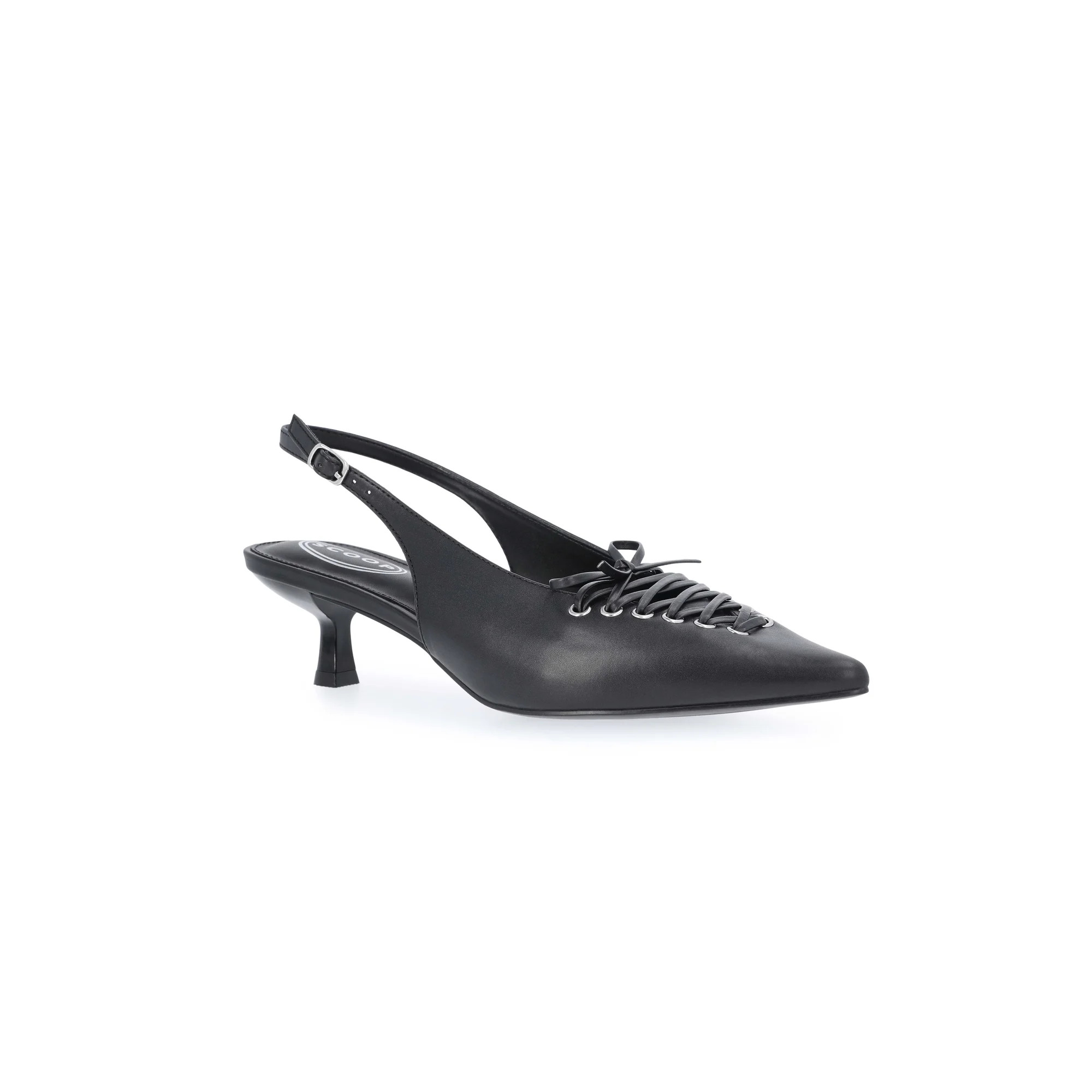 Scoop Women's Slingback Kitten Heels with Lace Up Accents | Walmart (US)