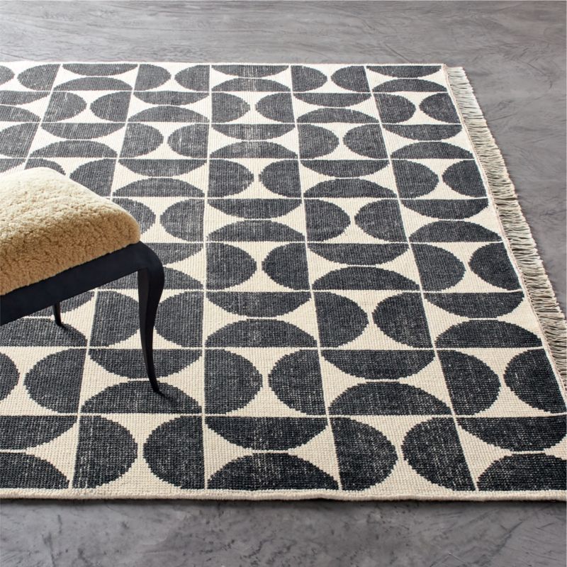 Myra Charcoal/Ivory Hand-knotted Rug | CB2 | CB2