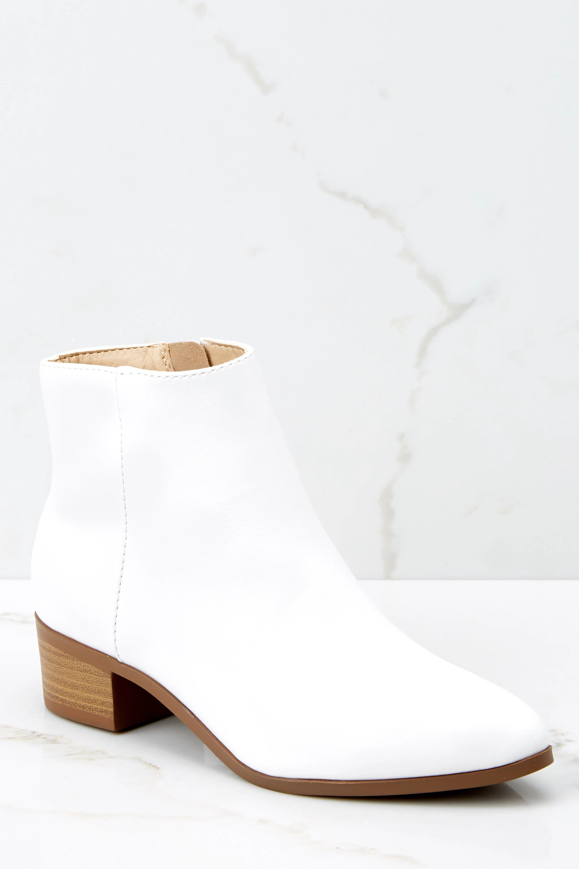 Chic Statement White Ankle Booties | Red Dress 