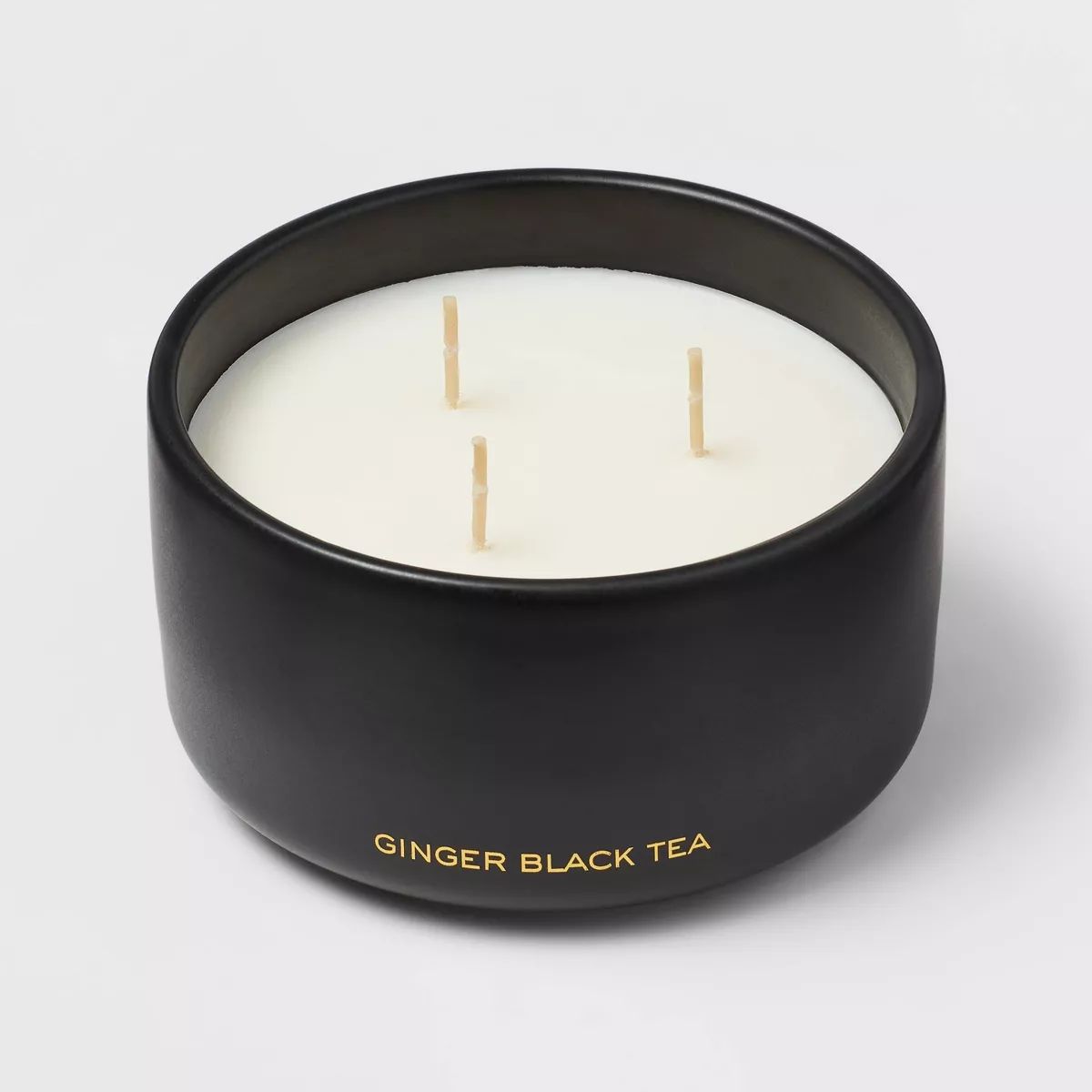 15oz Ceramic Jar 3-Wick Black Label Ginger Black Tea Candle - Threshold™: Soy & Coconut Wax Ble... | Target