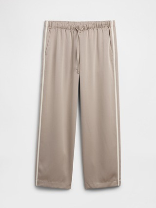 Relaxed Satin Straight-Leg Crop Pants | Gap Factory