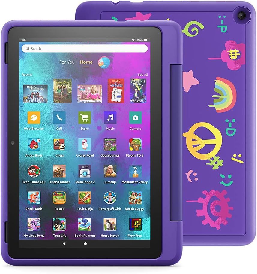 Introducing Fire HD 10 Kids Pro tablet, 10.1", 1080p Full HD, ages 6–12, 32 GB, Doodle | Amazon (US)