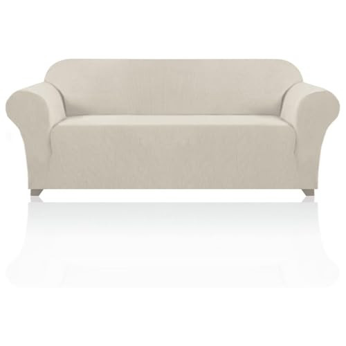 PrinceDeco Stretch Sofa Cover Slipcover 1-Piece, Spandex Jacquard Fabric Universal Couch Cover for 3 Cushion, Washable Non Slip Sofa Cover, Pet Friendly (Large Sofa 90"-100",Island Fossi) | Amazon (US)