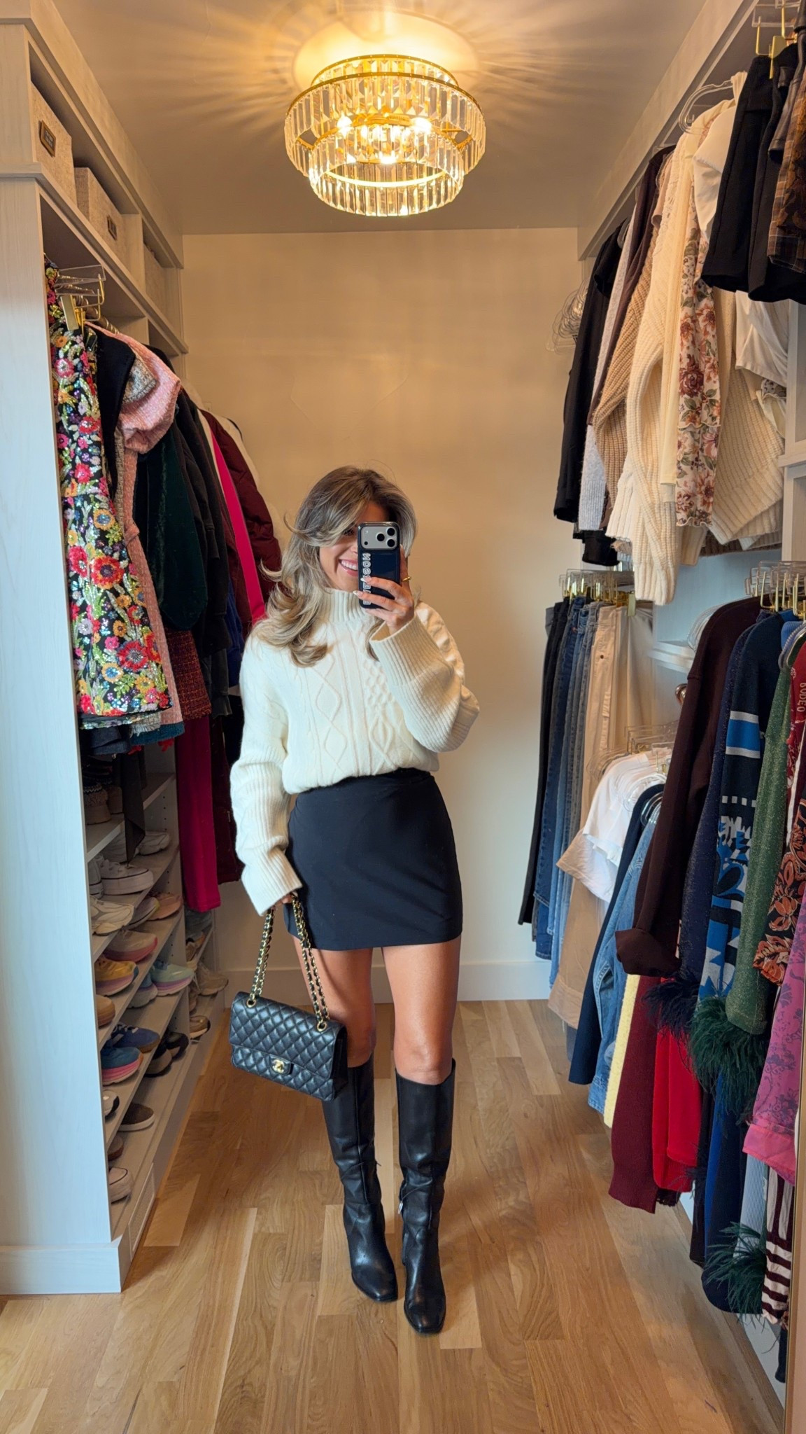 #AbercrombiePartner @abercrombie #ad
Abercrombie black wrap dress styled with cream cable knit mockneck sweater!

Wearing an xs in dress smalls in tops

Activewear
Fitness
Black mini dress
Gym class
Running errands
Everyday
Holiday outfit
Travel look
Game day
Day date
Apres ski

#LTKHoliday #LTKFindsUnder100 #LTKSeasonal