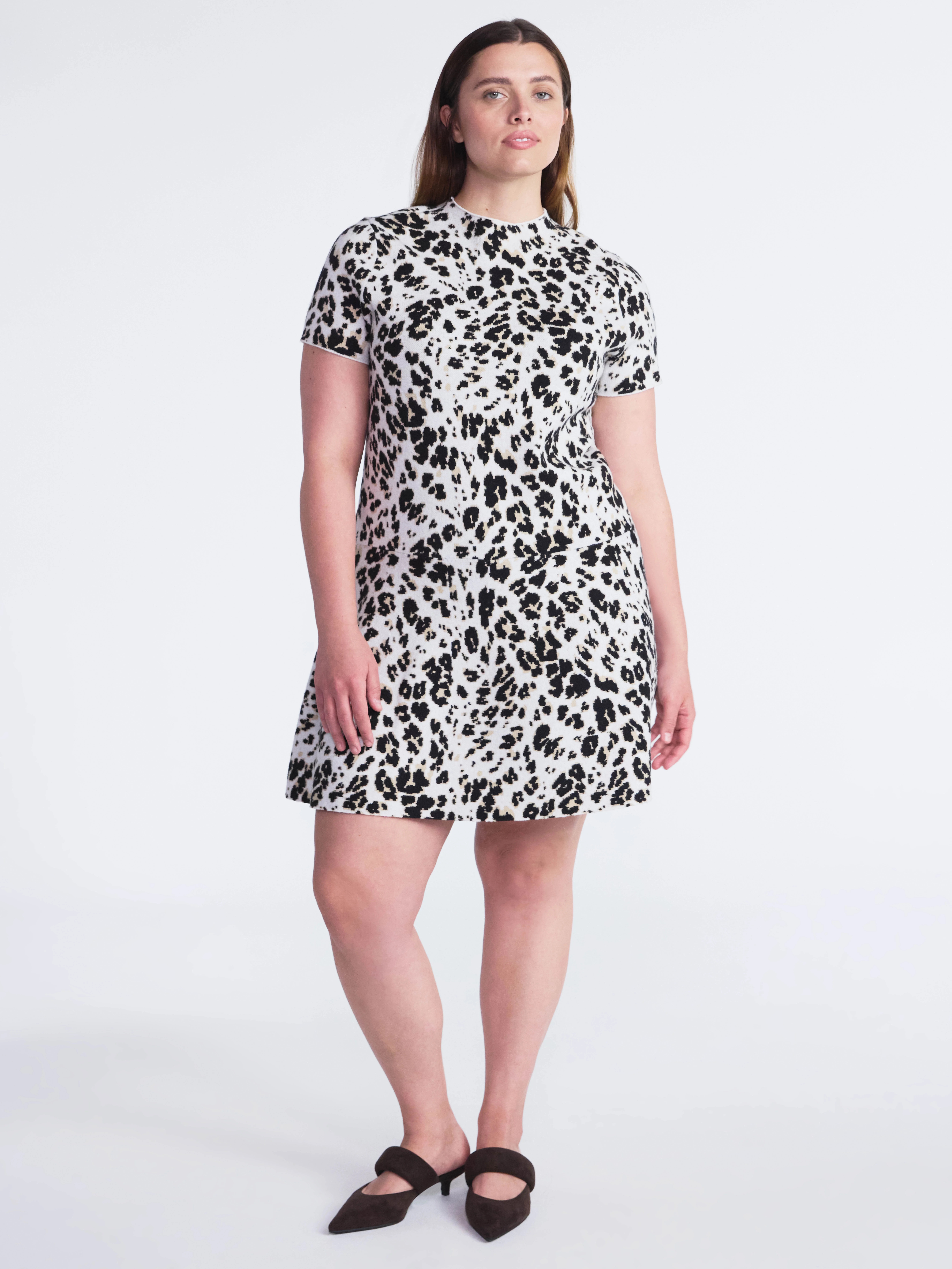 Scoop Women's and Women’s Plus Fit and Flare Jacquard Sweater Dress, Sizes XS-4X | Walmart (US)