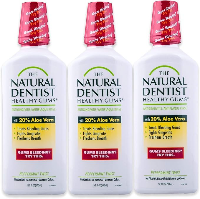 The Natural Dentist Healthy Gums Mouth Wash, Peppermint Twist, 16.9 Ounce Bottle (Pack of 3) | Amazon (US)