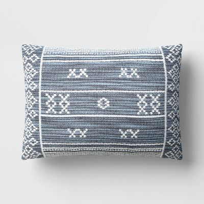 14"x20" Quatrefoil Outdoor Lumbar Pillow Blue - Threshold™ | Target