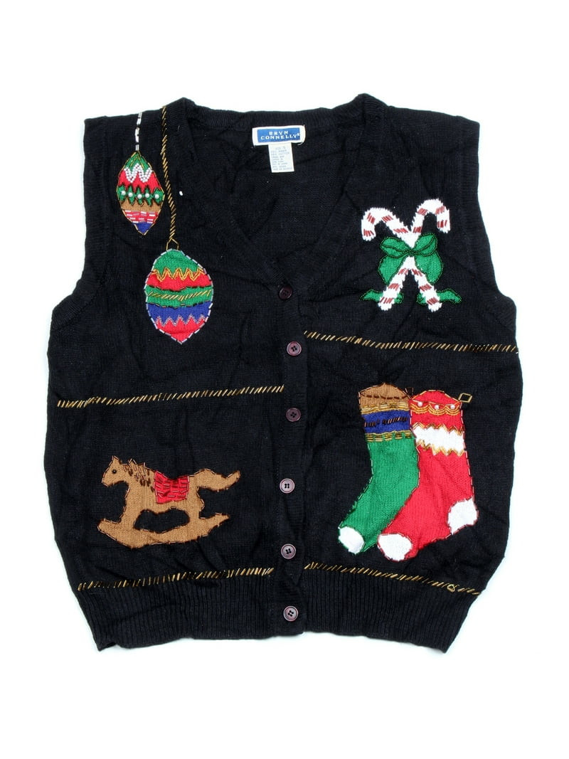 Vintage One of a kind Ugly Christmas Holiday Sweater Vest - Small | Walmart (US)