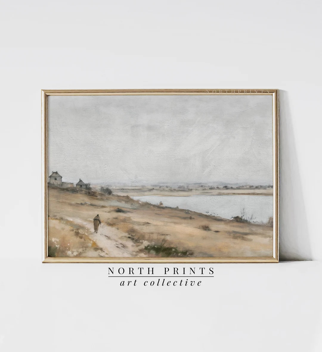 PRINTABLE Rustic Coastline Painting Fine Art Muted Neutral Dining Room Wall Decor Digital Downloa... | Etsy (US)