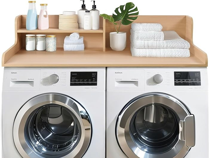 Kaboon Washer Dryer Countertop 2 Tier 58 inches Wide, Laundry Shelf Topper with Edge, 58" W x 28"... | Amazon (US)