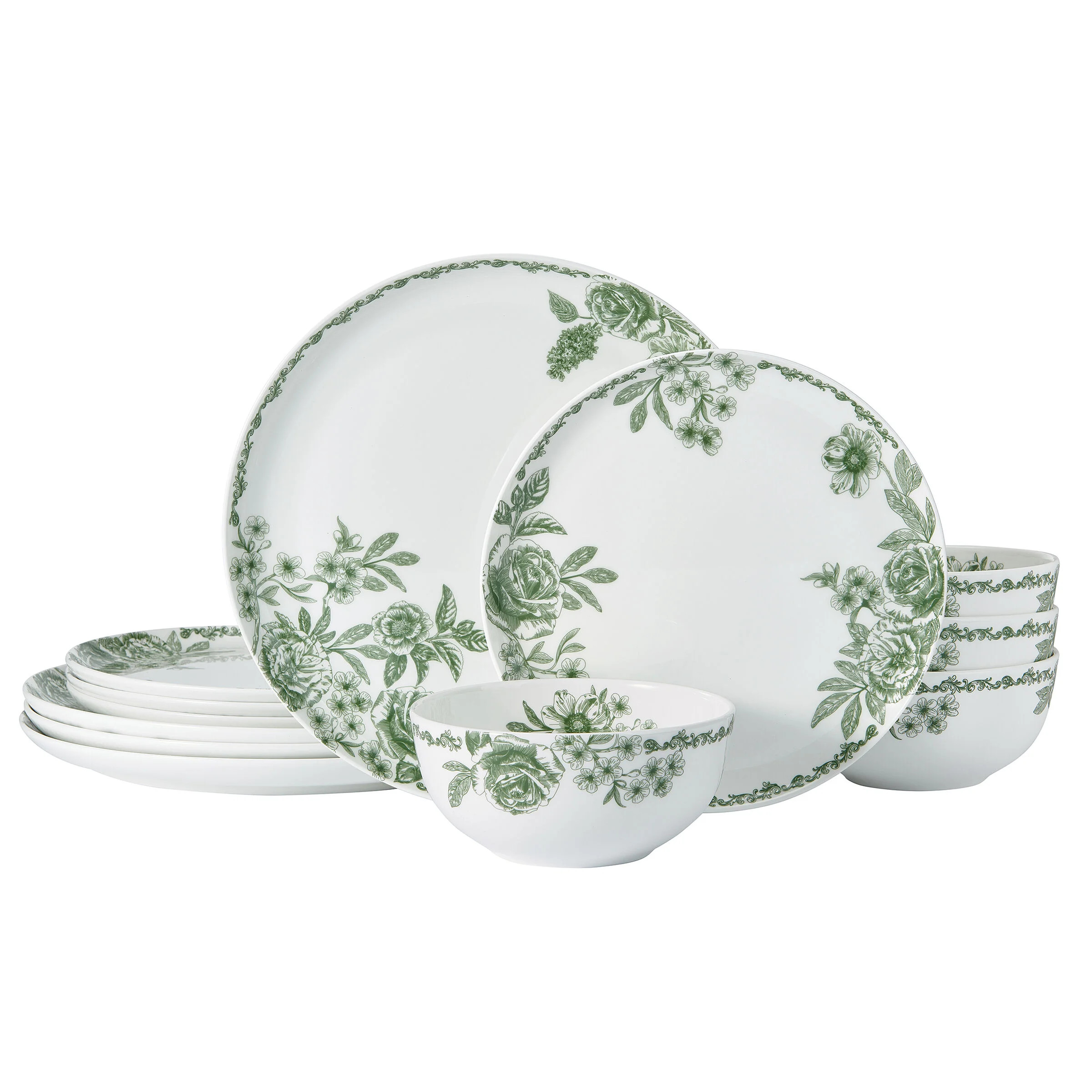 Mikasa Windsor Rose 12-Piece Dinnerware Set, Service for 4 | Wayfair North America