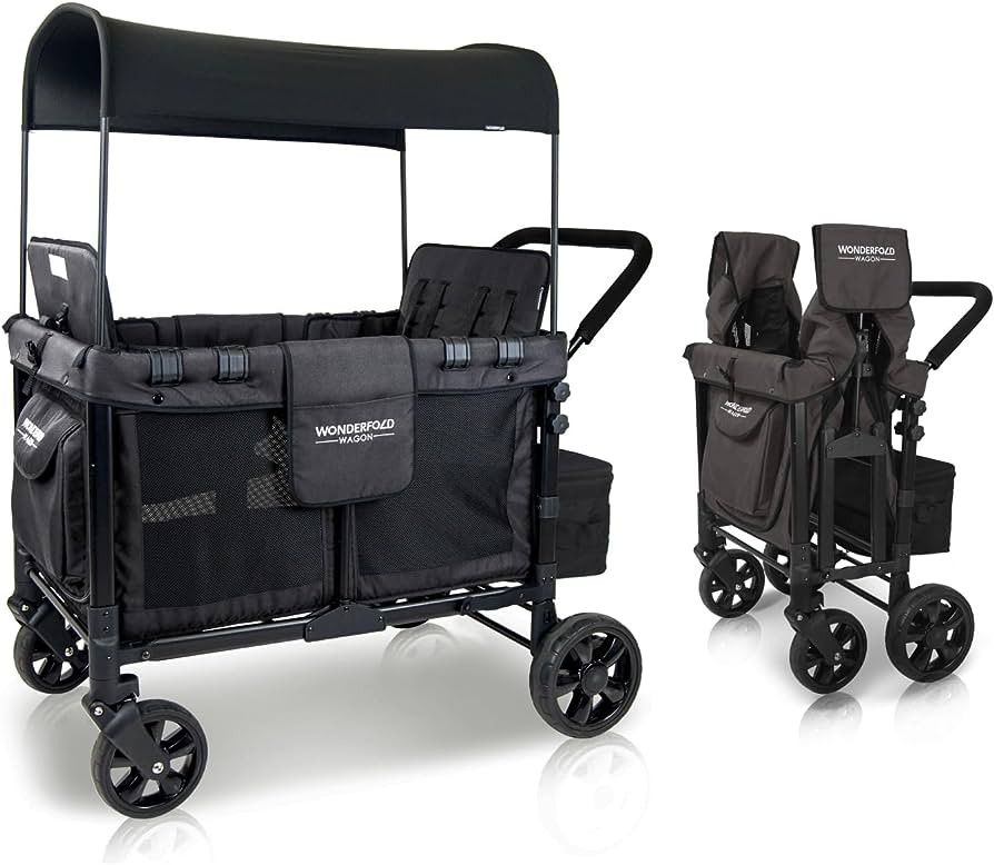 WONDERFOLD W4 Original Quad Stroller Wagon Featuring 4 High Face-to-Face Seats with 5-Point Harne... | Amazon (US)
