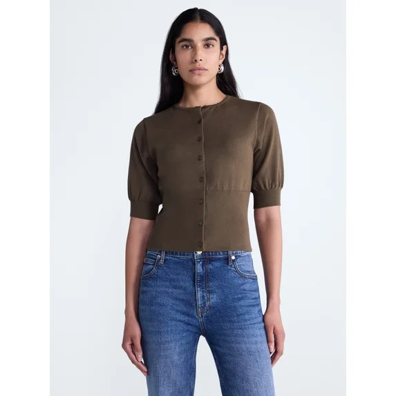 Scoop Women's and Women's Plus Ribbed Cardigan Sweater, Sizes XS-4X | Walmart (US)