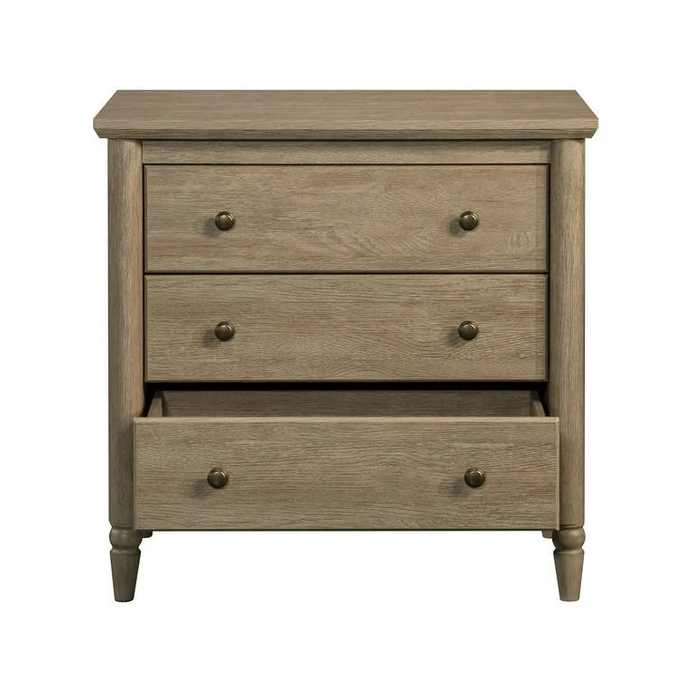 My Texas House Monroe 3 Drawer Nightstand with USB, Brushed Oak Finish | Walmart (US)
