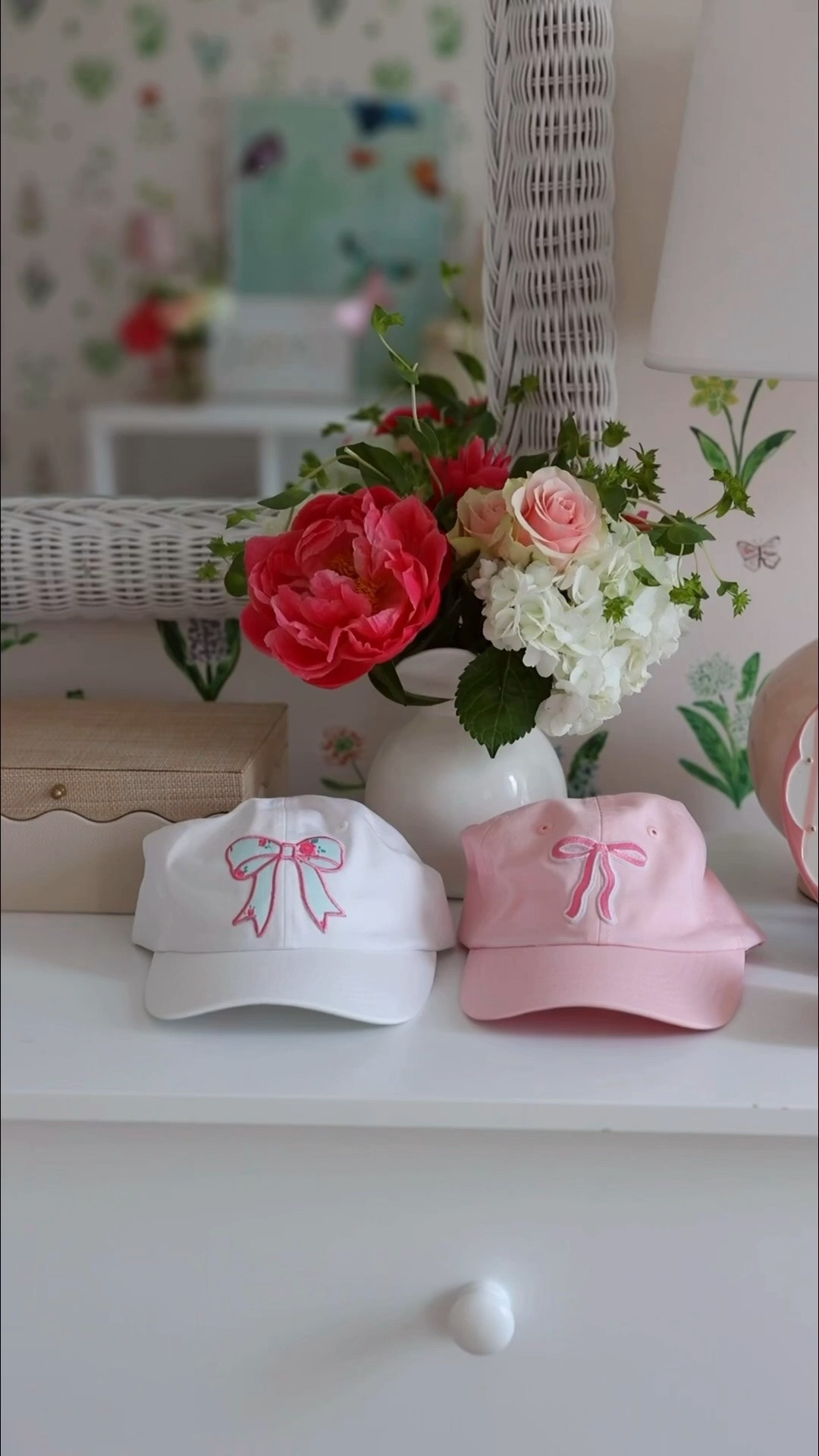 These girly Sweet Wink baseball hats for girls will be used all summer long over here 🎀💖✨