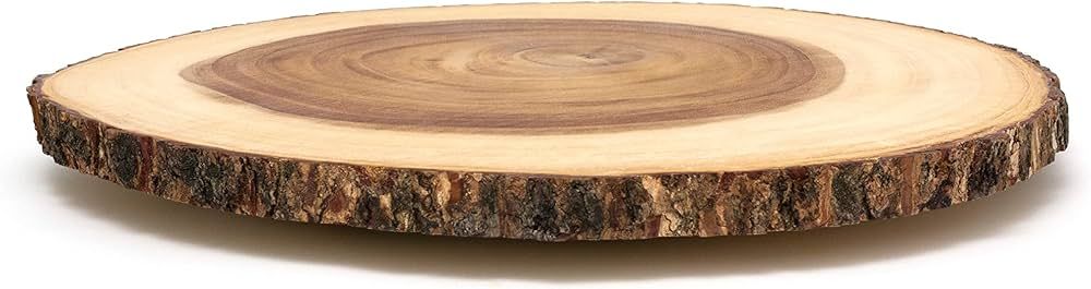 Lipper International Acacia Wood Large Slab Lazy Susan with Bark Rim | Amazon (US)