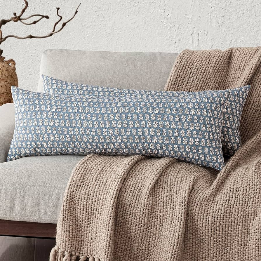 Foindtower Set of 2 Decorative Neutral Body Lumbar Throw Pillow Covers Vintage Accent Farmhouse C... | Amazon (US)