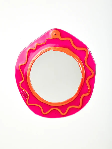 Round Mirror in Fuchsia Orange | Coming Soon