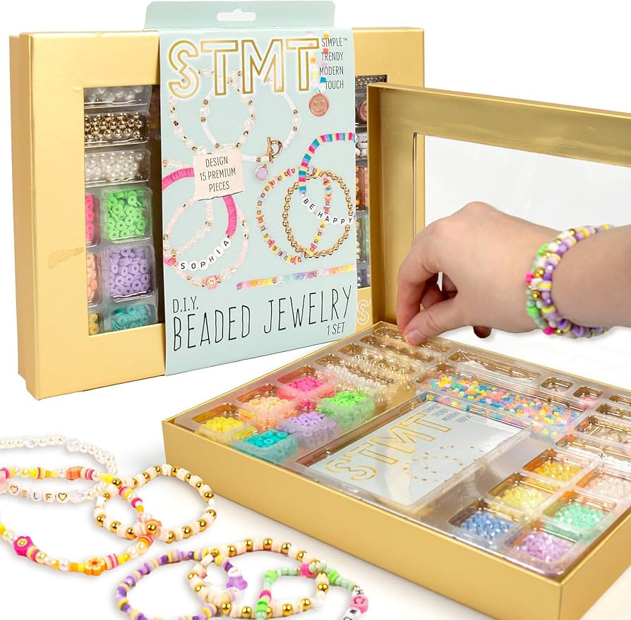 STMT DIY Beaded Jewelry, Makes 15 Premium Jewelry Pieces, Quality Bracelet Making Kit, Features L... | Amazon (US)