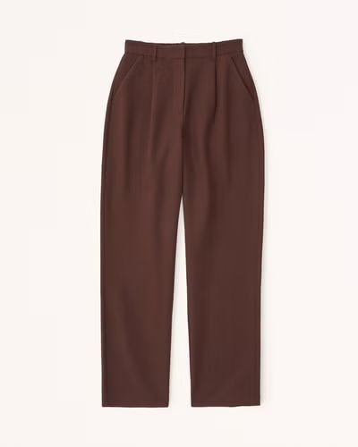 Women's Curve Love Tailored Relaxed Straight Pant | Women's Clearance | Abercrombie.com | Abercrombie & Fitch (US)