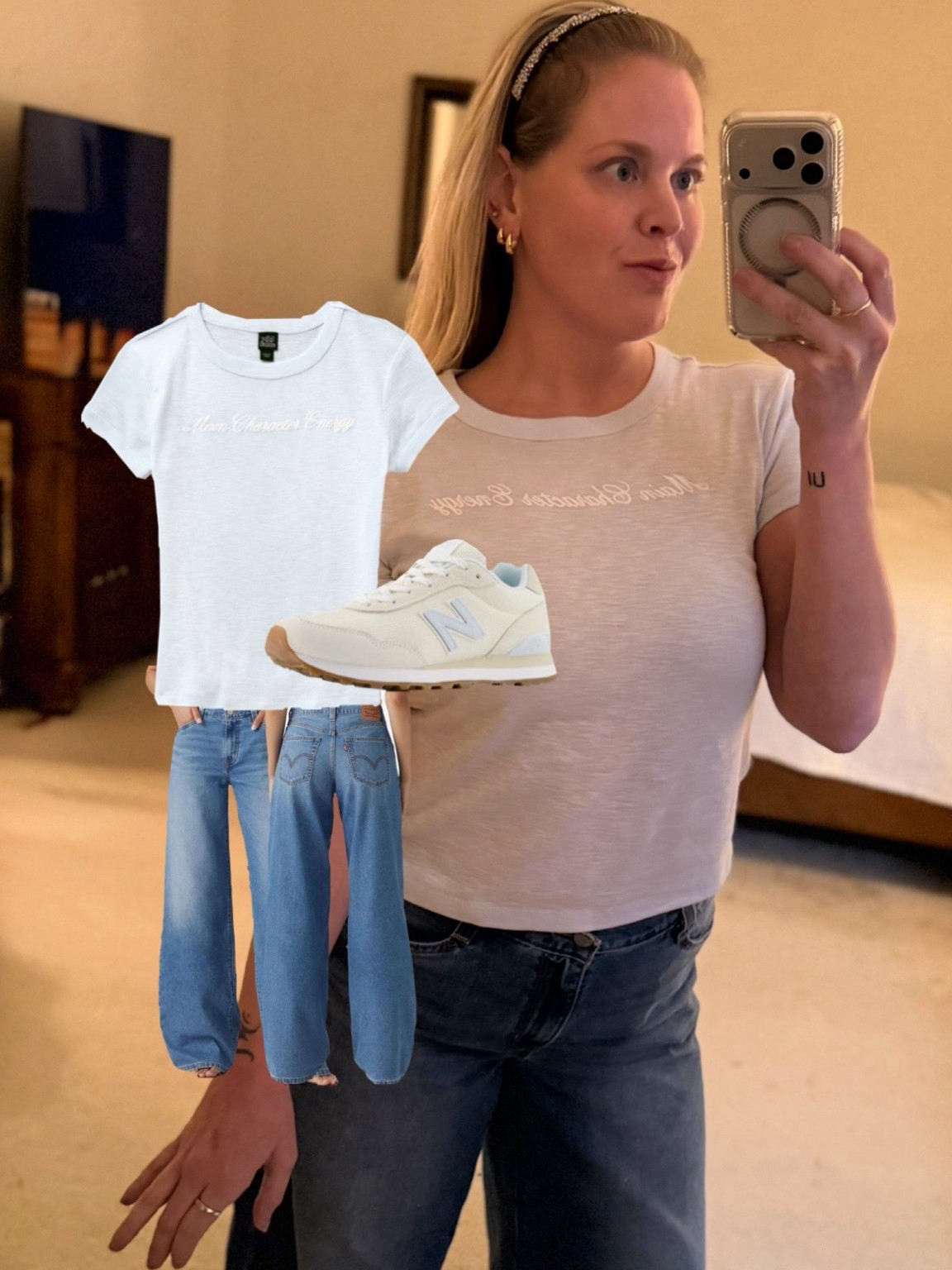 OOTD featuring one of my favorite pairs of Levi jeans -on sale with a few other colors right now! 
My $6 Target Tee find the other night and then my comfy matching baby blue new balances sneakers 🩵 Ready for my lunch date!

#LTKSaleAlert #LTKPlusSize #LTKootd