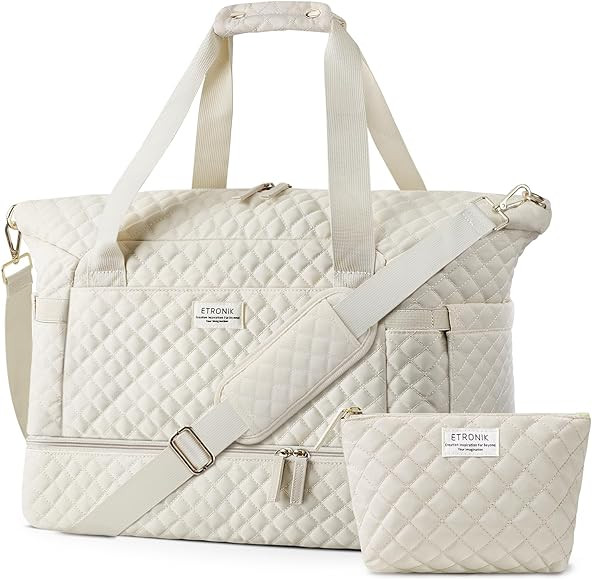 ETRONIK Travel Bag, Weekender Bags for Women, Personal Item Travel Bag with Wet Pocket, Duffel Ba... | Amazon (US)