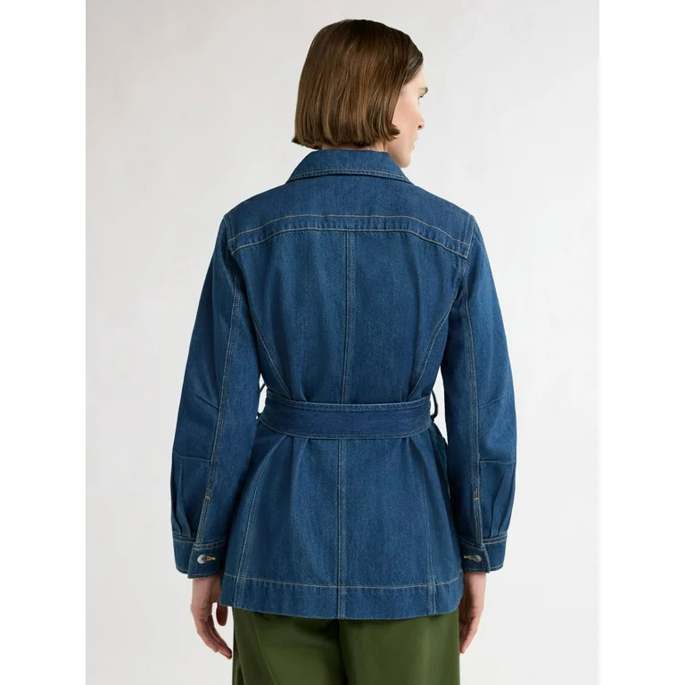 Free Assembly Women’s and Women's Plus Belted Cotton Utility Jacket, Sizes XS-4X | Walmart (US)