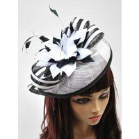 Fascinator, Black and White Fascinator, Womens Tea Party Hat, Church Hat, Derby Hat, Fancy Hat, Ivory Hat, wedding hat, British Hat | Etsy (US)