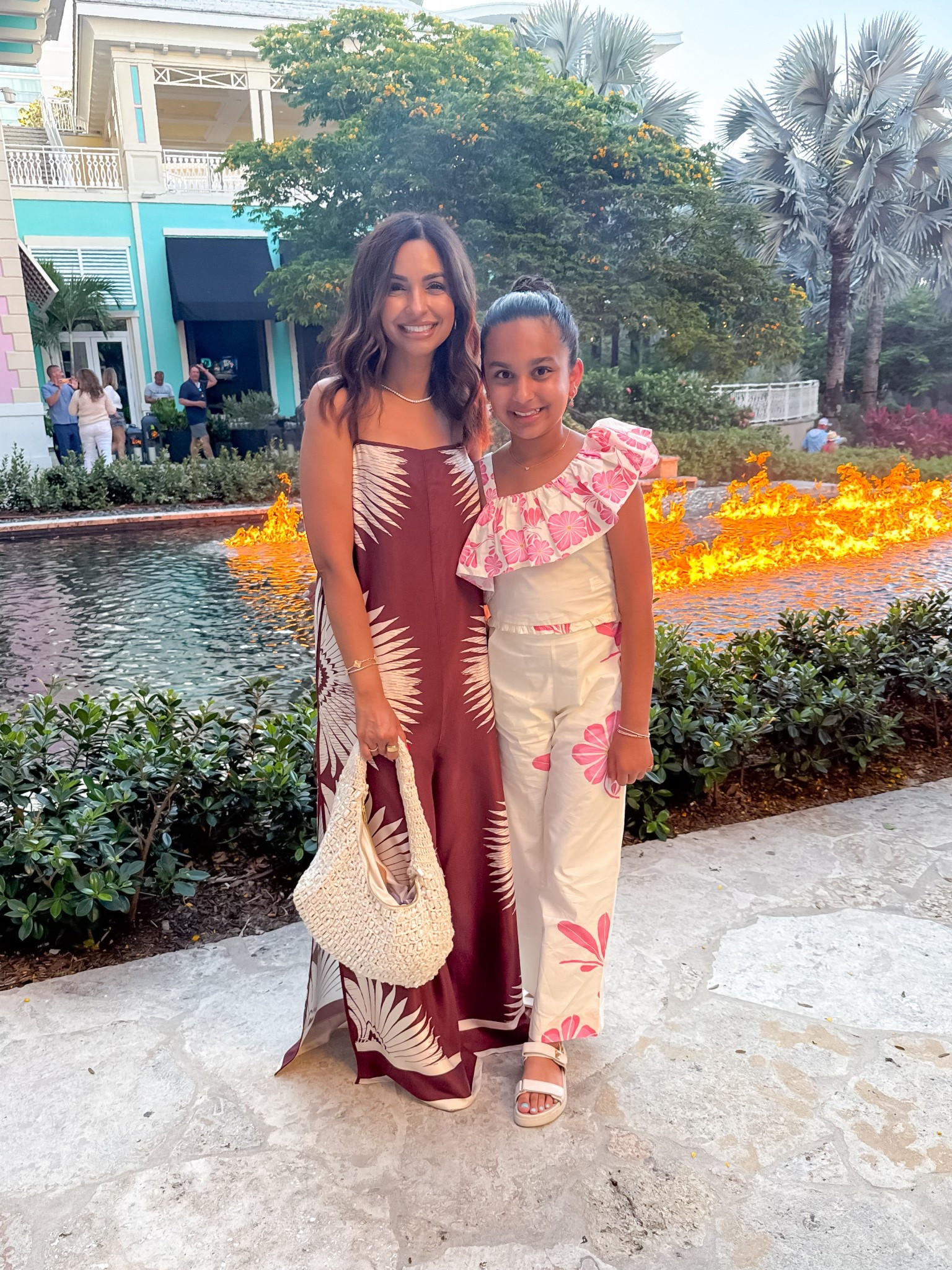 Dinner outfits for our last night in the Bahamas! I sized down one size to xxs in this jumpsuit, looove this fit and print. Laila's outfit was too cute not to share, runs TTS! She got so many compliments on this look!
Resort wear, vacation, summer outfits 

#LTKSeasonal #LTKStyleTip