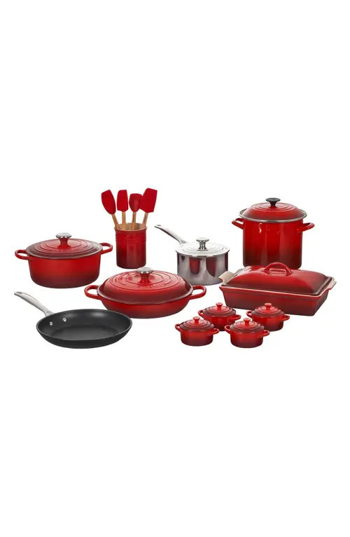 Le Creuset 20-Piece Mixed Material Cookware Set in Cerise at Nordstrom | Nordstrom