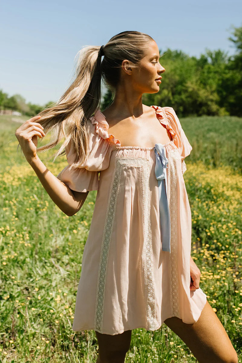 Heirloom Mini Dress in Peach Nectar | Worth Collective