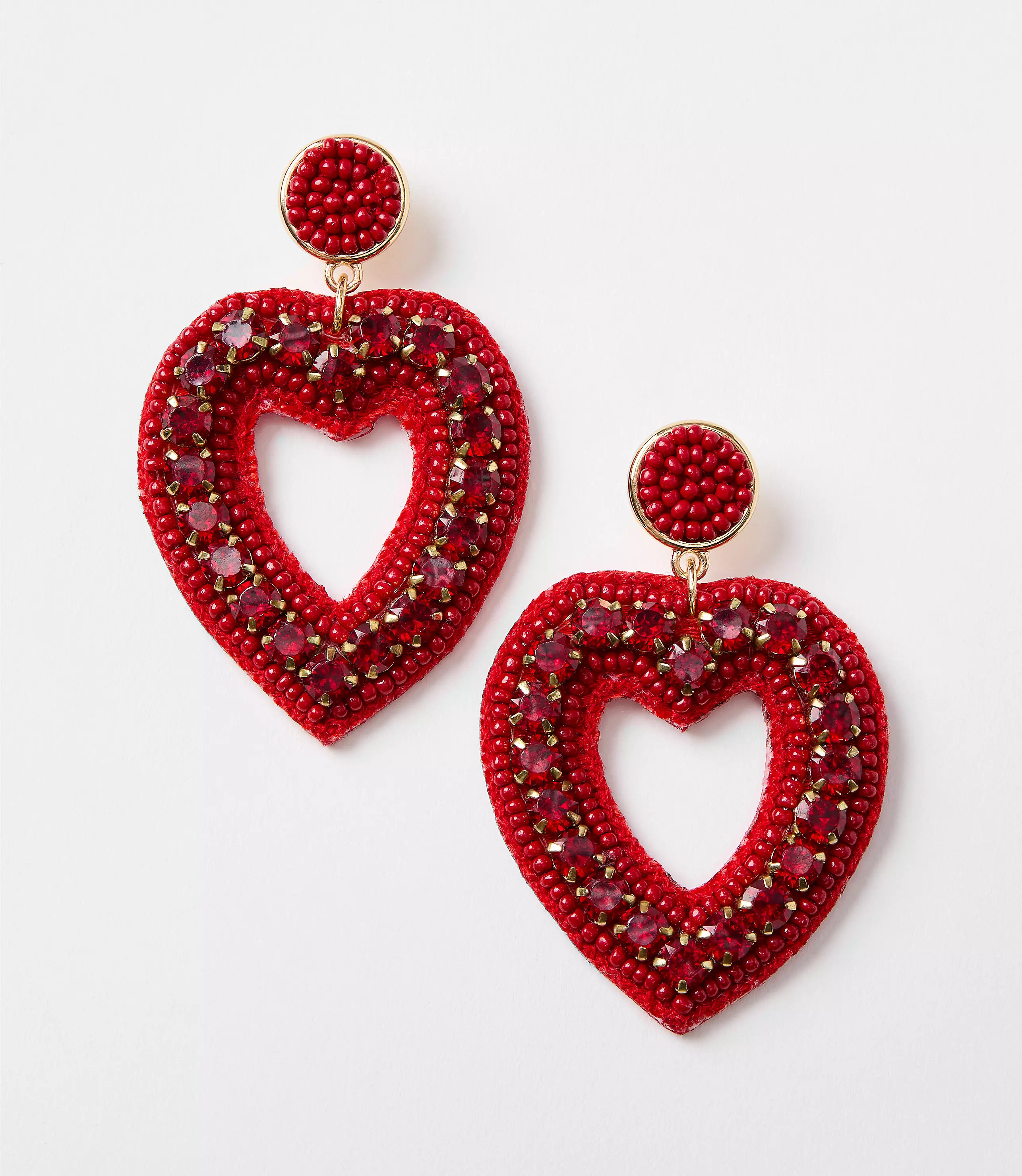 Heart Drop Statement Earrings | LOFT