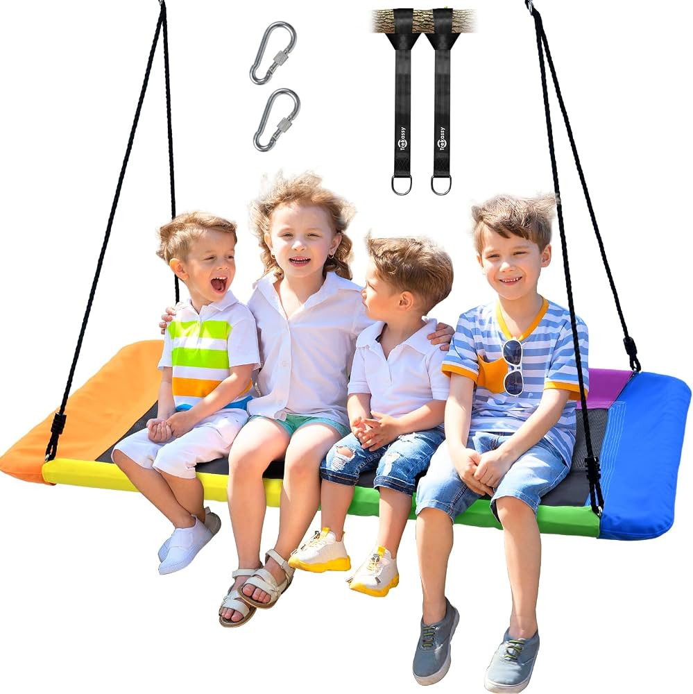 Trekassy 700lb Rectangle 60" Platform Tree Swing for Kids and Adults Waterproof 2 Hanging Straps ... | Amazon (US)
