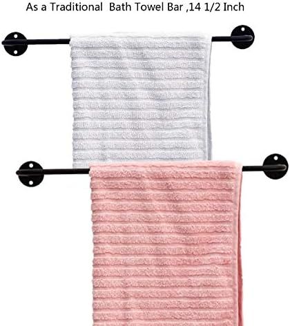 Bath Towel Bar 2 Packs 14 1/2" Length,Wall-Mounted Barthroom Towel Holder Organizer,Metal Stain S... | Amazon (US)