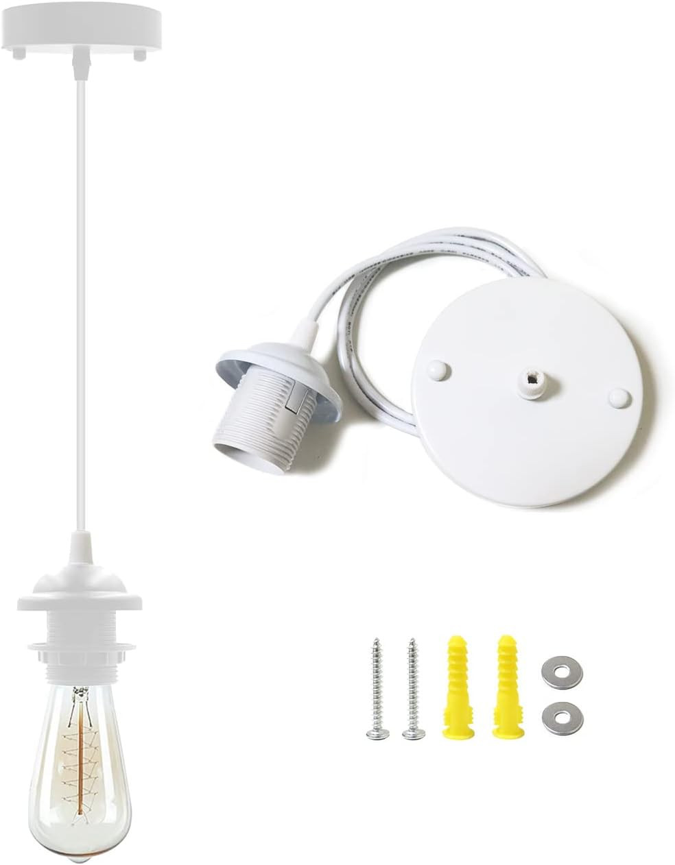 GOTEYSE Industrial Mini Pendant Light Kit, UL E26 Lamp Socket Retro Pendant Light Cord, Mini Ceil... | Amazon (US)