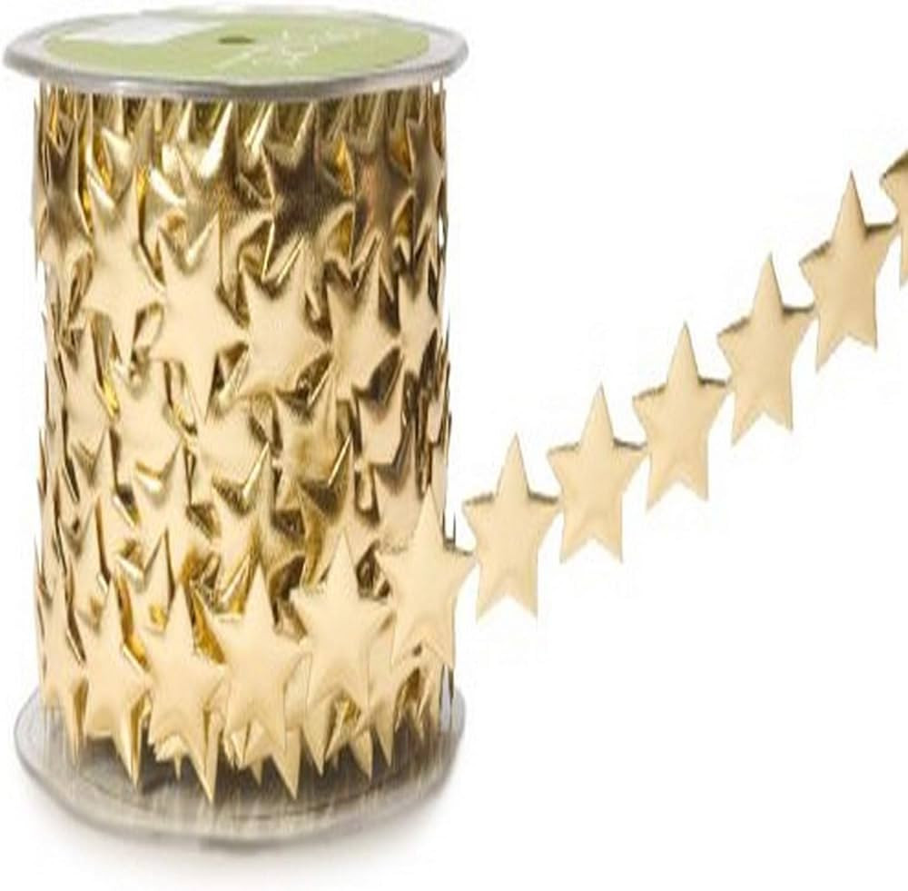 May Arts 3/4-Inch Wide Ribbon, Gold Stars | Amazon (US)