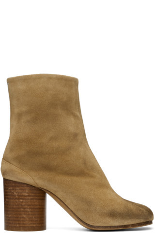 Beige Tabi Ankle Boots | SSENSE