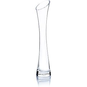 WGV Maria Bud Vase, Width 2", Height 10", Clear Slant Cut Opening Gathering Concaved Glass Floral Co | Amazon (US)