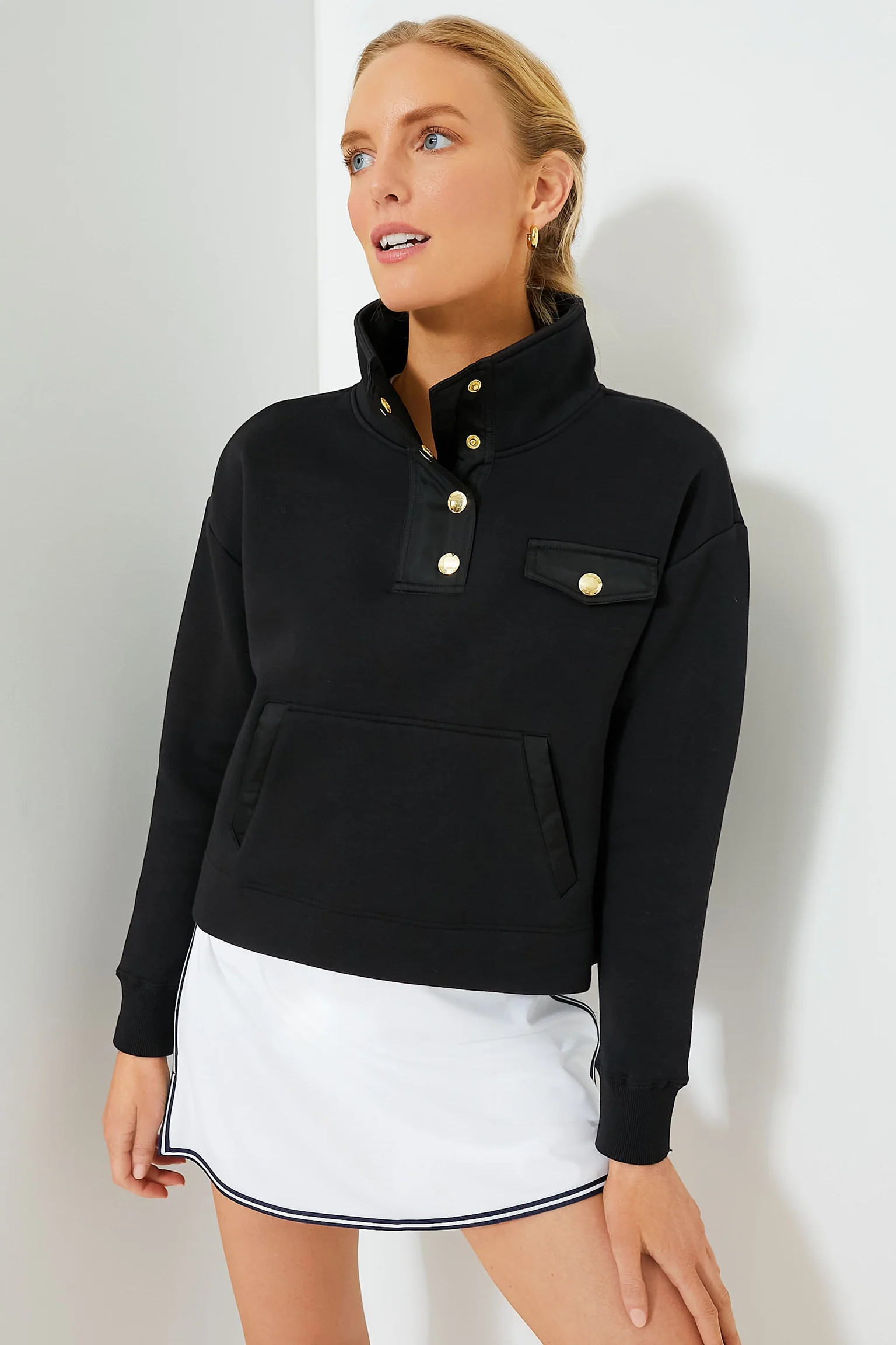 Black Snap Neck Bailey Pullover | Tuckernuck (US)