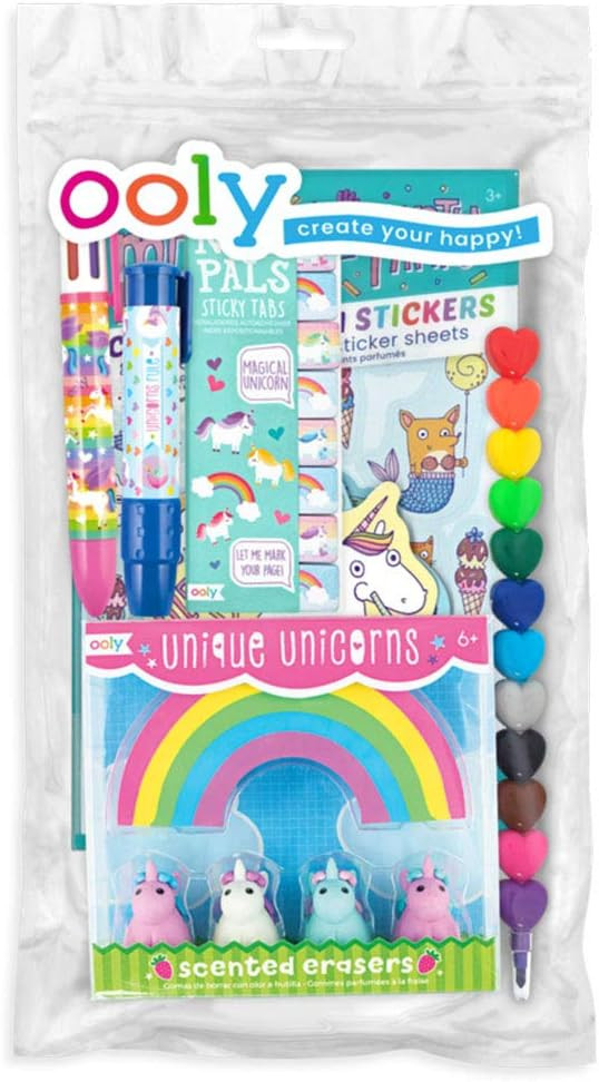 OOLY Happy Pack, 12 Crayons + Scented Erasers + Note Pals + 6 Click Pen + Clickit Eraser + Scente... | Amazon (US)