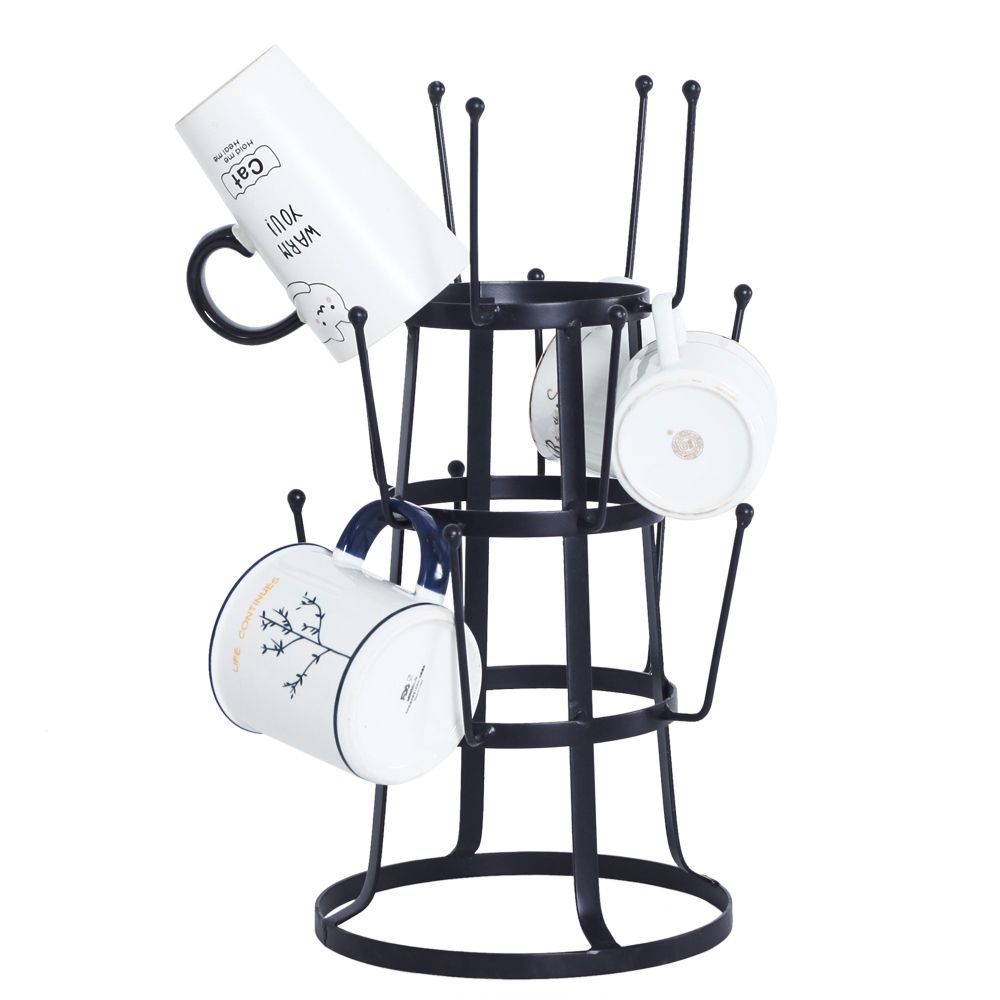 Mug Rack Cup Tree Holder - Home Storage Mug Hooks Stand with 3-Tier Display Organizer for Coffee ... | Walmart (US)