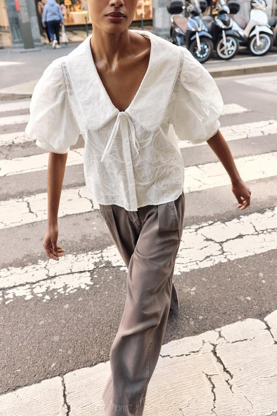 PETER PAN COLLAR BLOUSE | Zara US