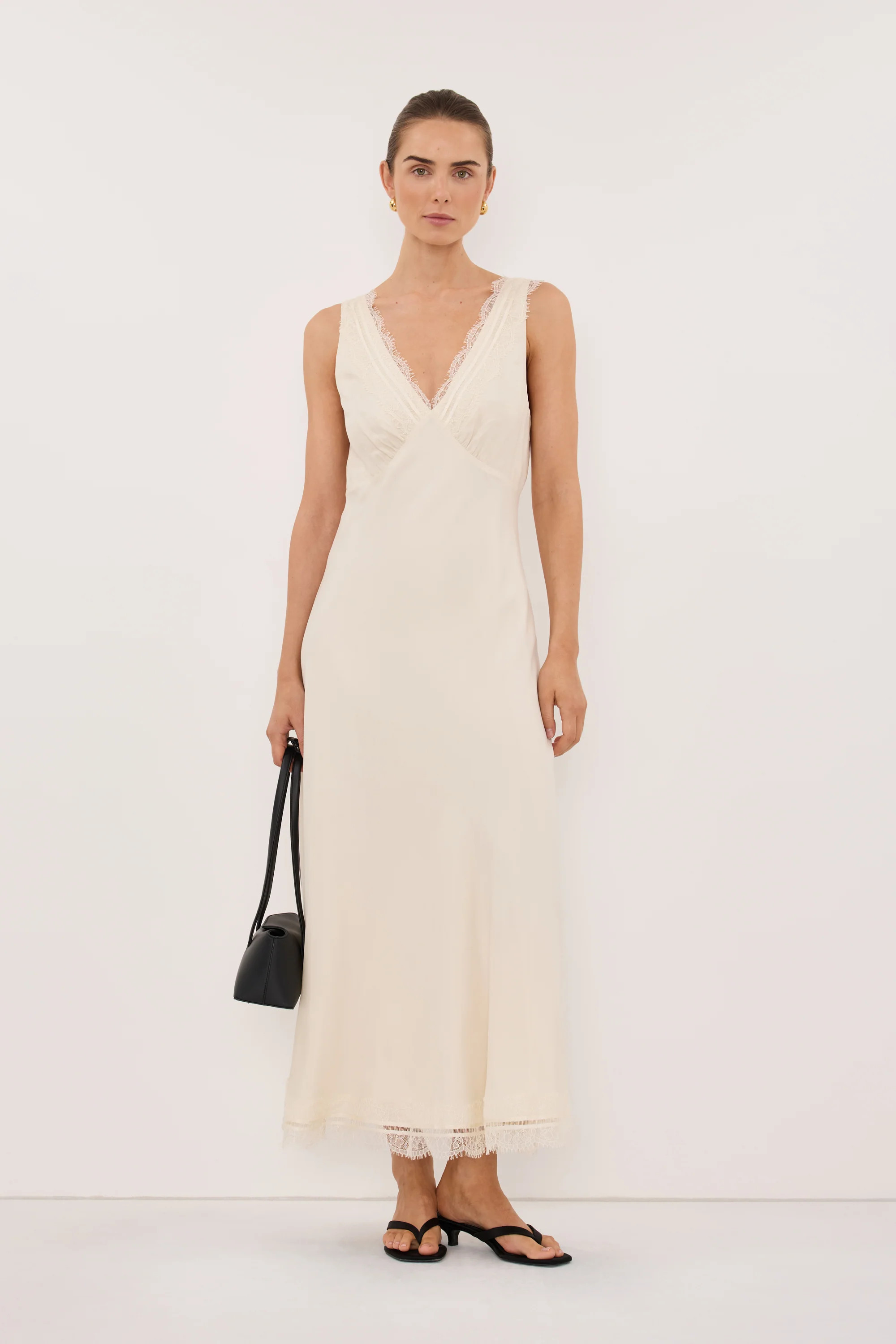 ANDREA SANDSTONE CUPRO MIDI DRESS | DISSH
