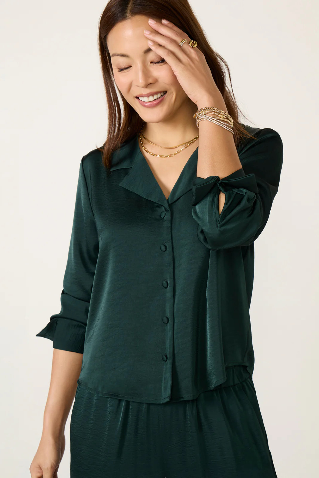 Ana Satin Top | Evereve