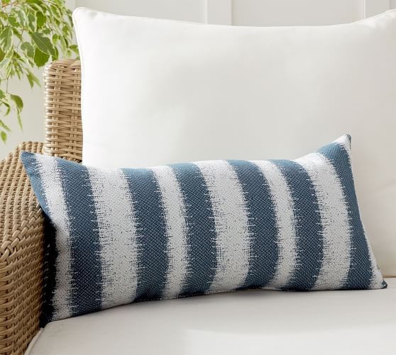Sunbrella® Addax Striped Indoor/Outdoor Lumbar Pillow | Pottery Barn (US)